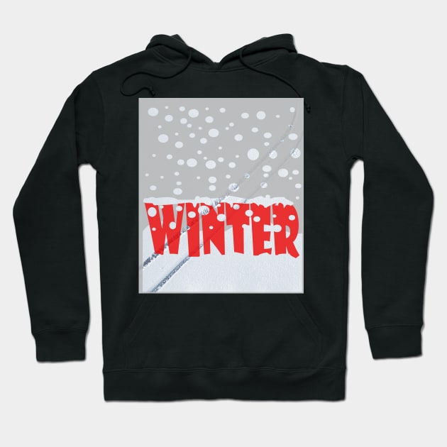 Winter scene with snow track Hoodie by robelf